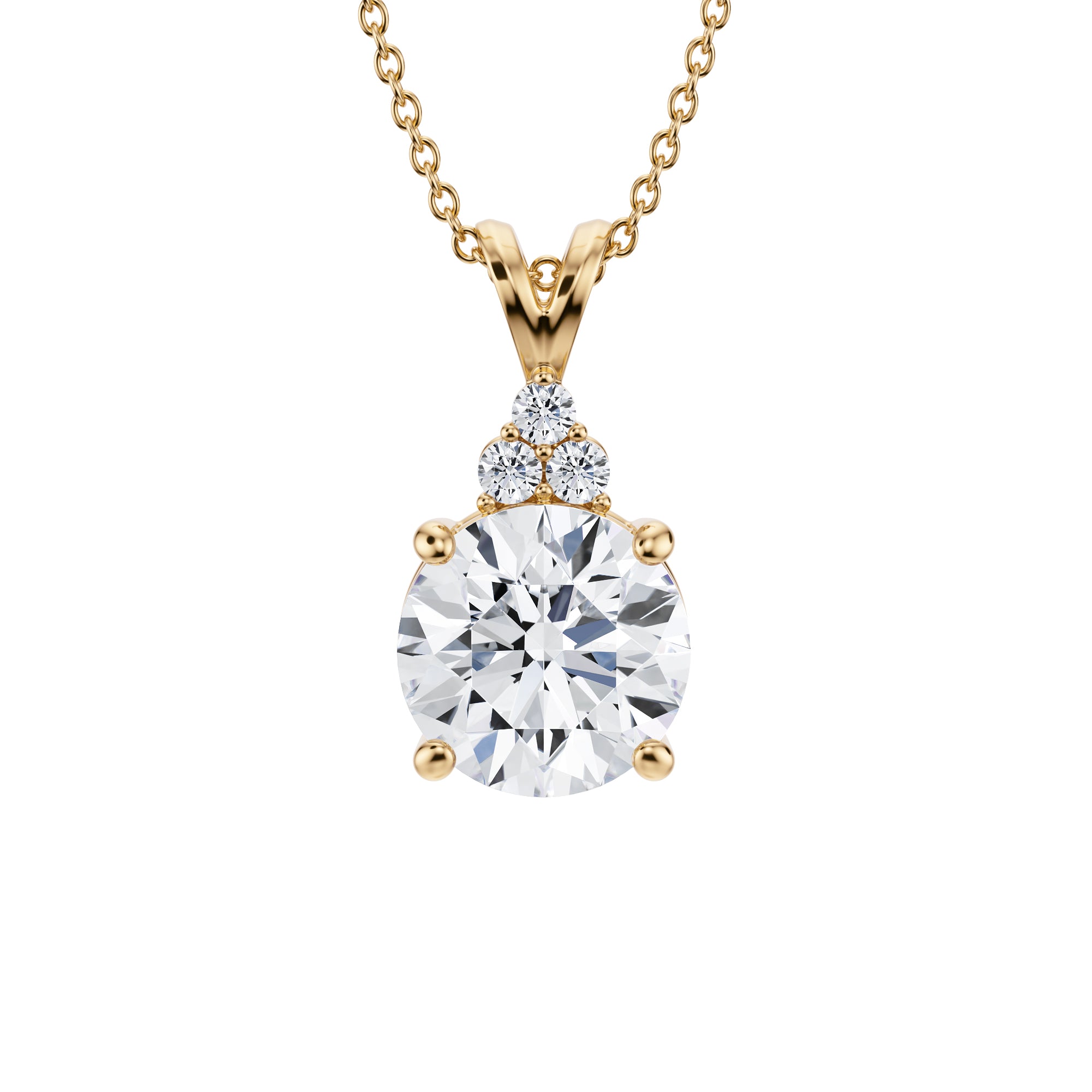 2 Carat Royal Round Cluster Pendant