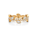 Vine Eternity Diamond Leaf Ring | Bezel