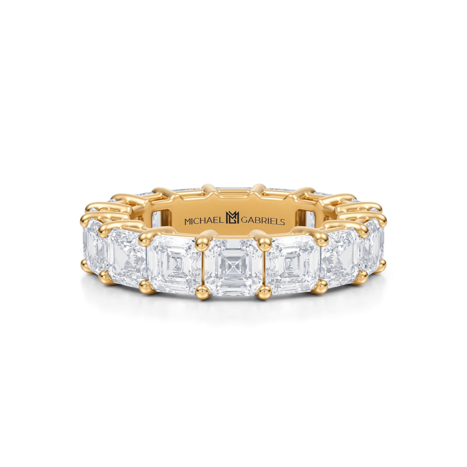 6 Carat Asscher Cut Lab Grown Diamond Basket Eternity Band