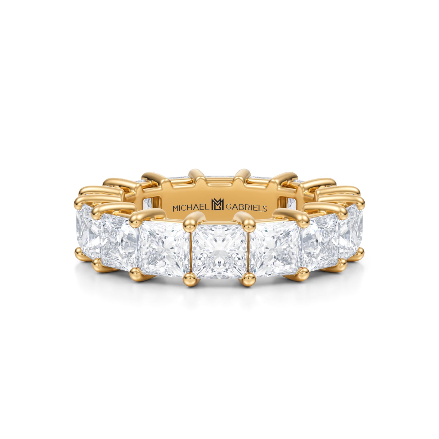 6 Carat Princess Cut Lab Grown Diamond Basket Eternity Band