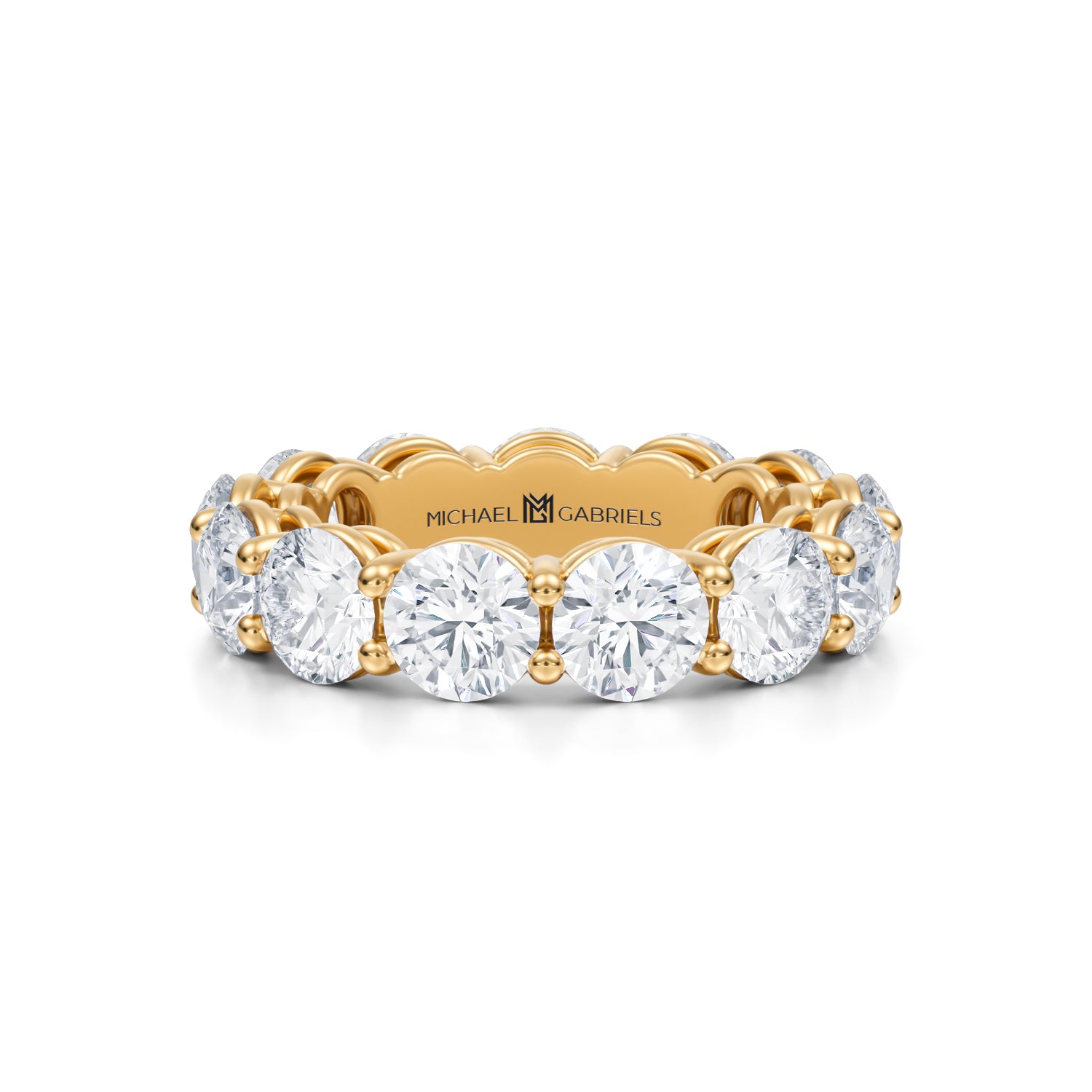 6 Carat Round Lab Grown Diamond Basket Eternity Band