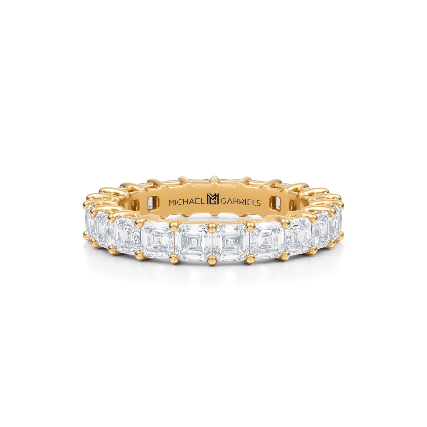 3 Carat Asscher Cut Lab Grown Diamond Basket Eternity Band