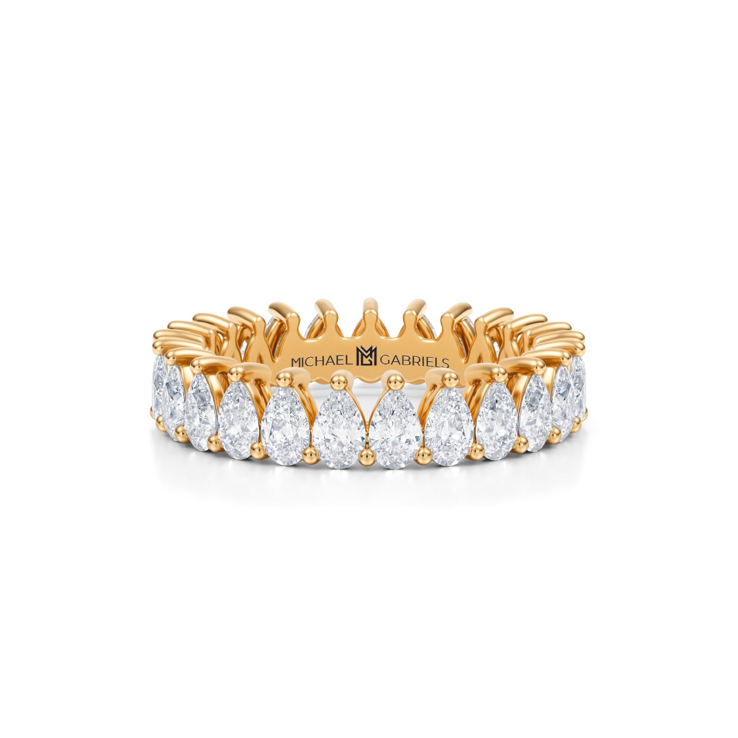 3 Carat Pear Lab Grown Diamond Basket Eternity Band