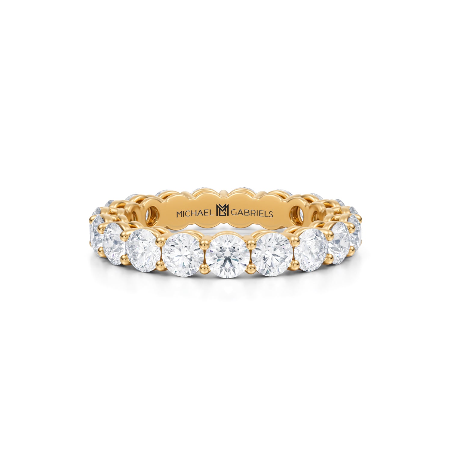 4 Carat Round Lab Grown Diamond Basket Eternity Band