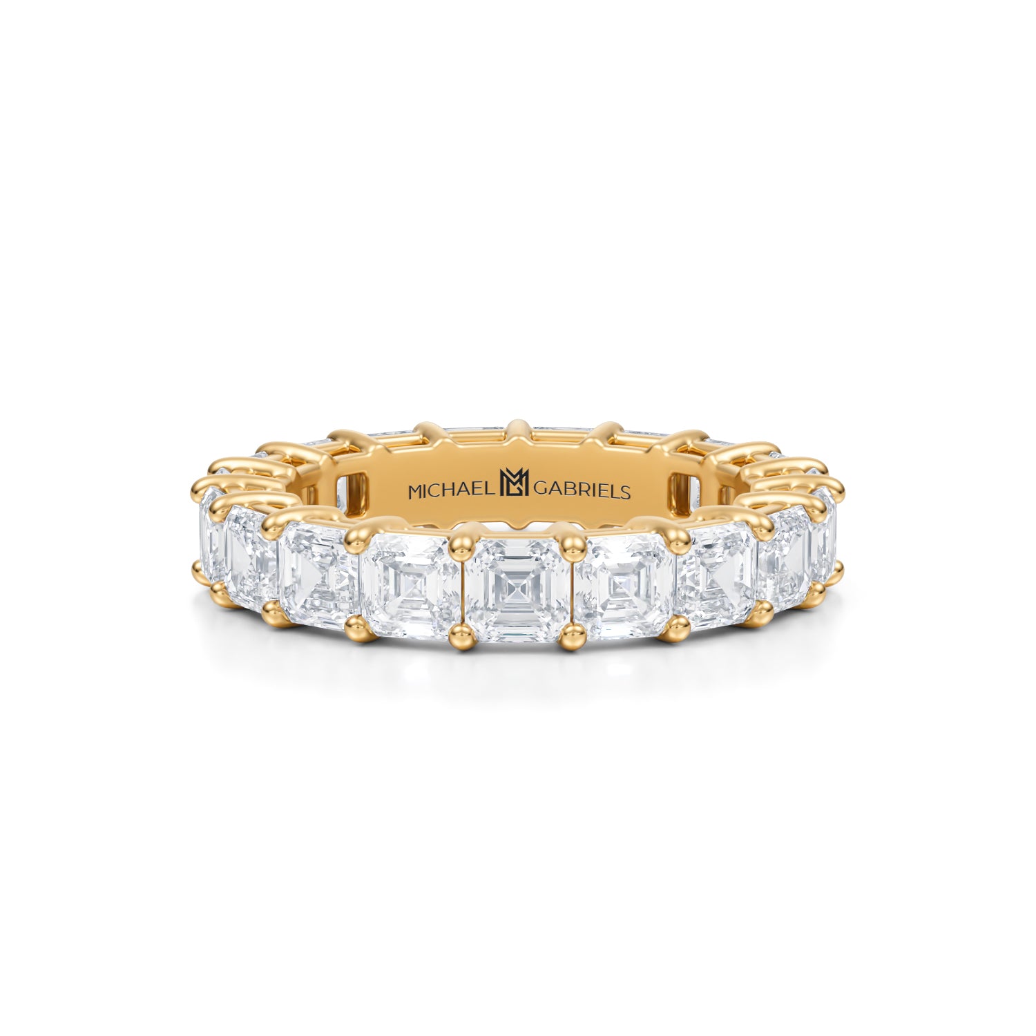 4 Carat Asscher Cut Lab Grown Diamond Basket Eternity Band