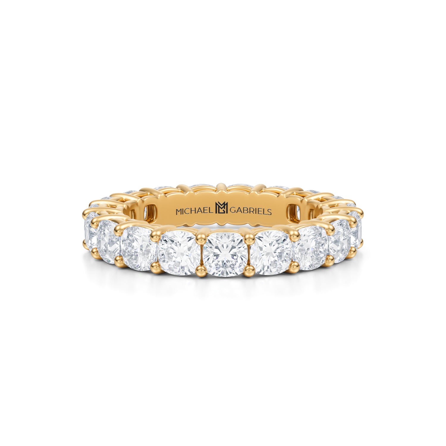 3 Carat Cushion Lab Grown Diamond Basket Eternity Band