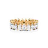 Small lab-grown diamond eternity band in yellow gold.