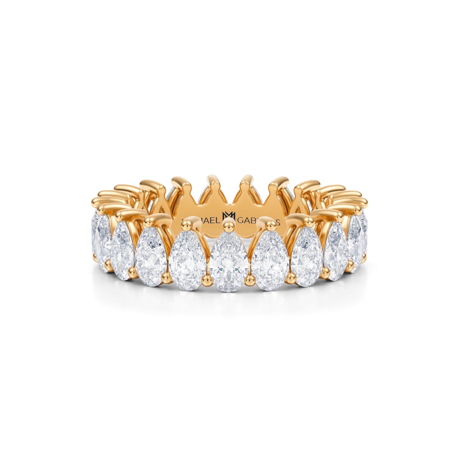 4 Carat Pear Lab Grown Diamond Basket Eternity Band