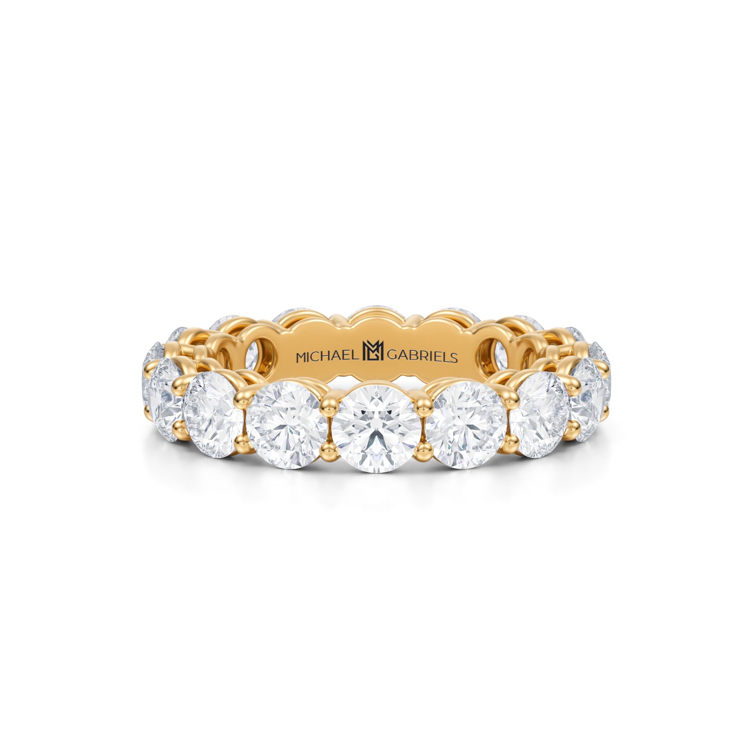 3 Carat Round Lab Grown Diamond Basket Eternity Band