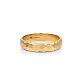 Hammered matte yellow gold wedding band for men.