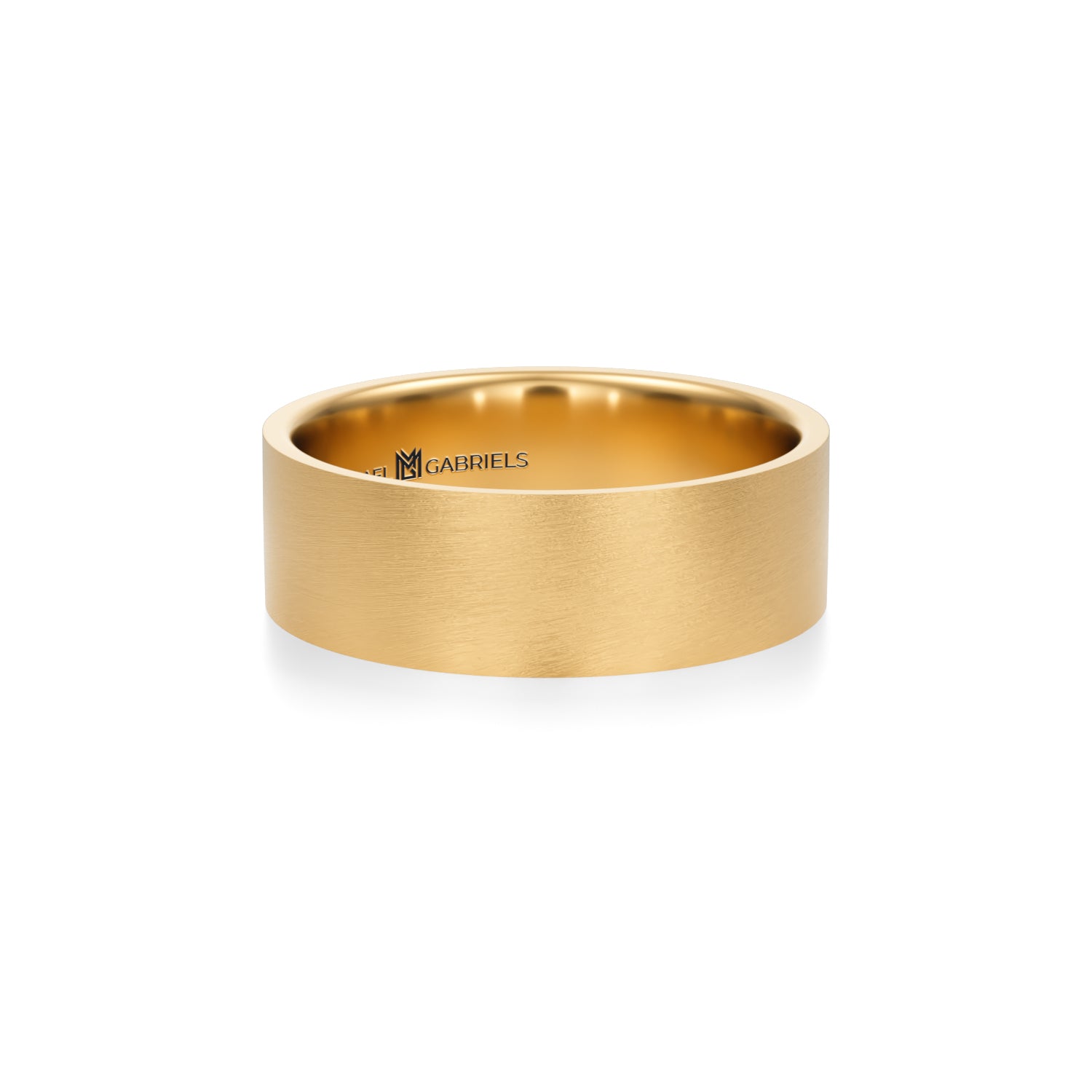 Matte yellow gold wedding band for men, 6mm.