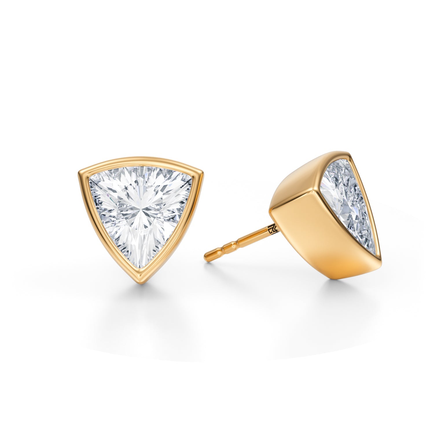 4 Carat Trillion Bezel Stud Lab Grown Diamond Earrings