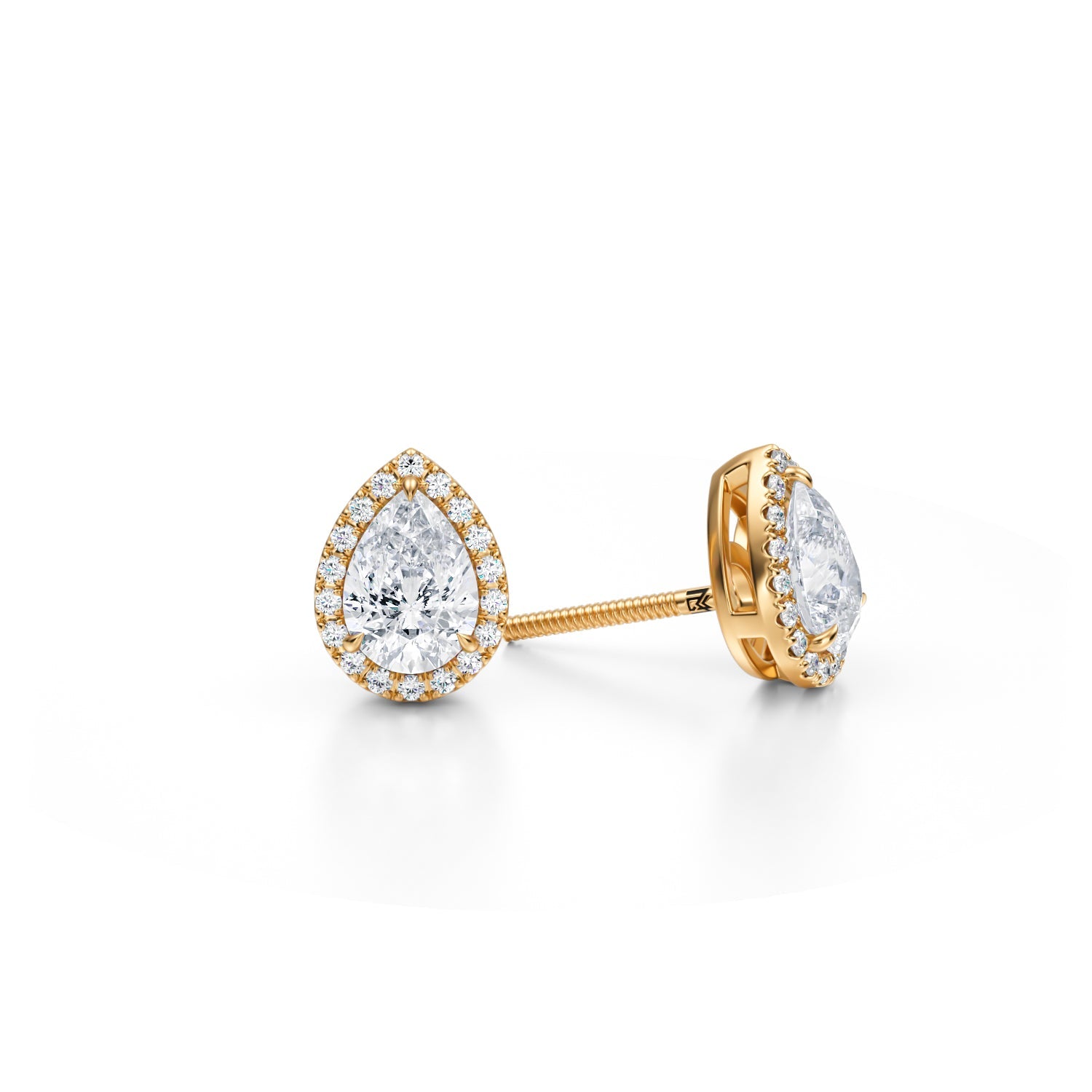 1.25 Carat Pear Halo Stud Earrings