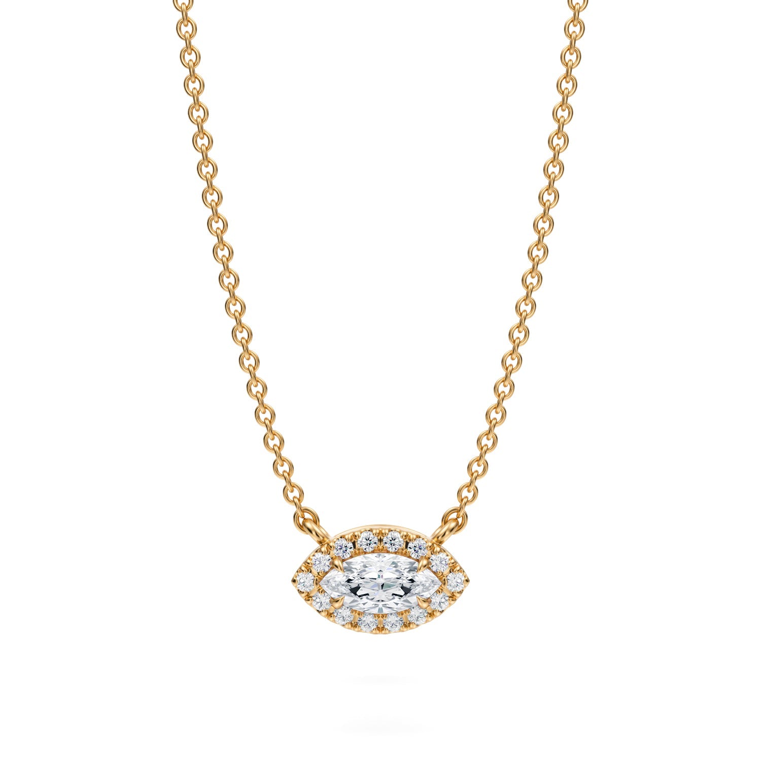 Marquise  Classic Halo Pendant