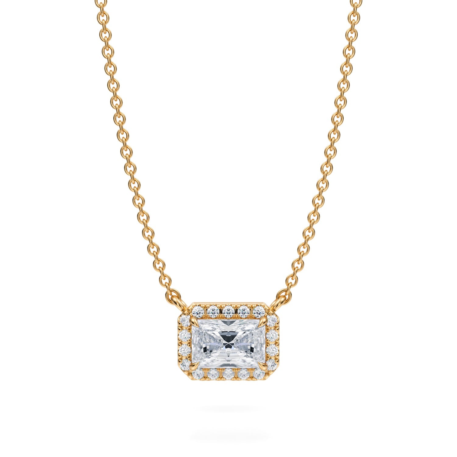 1/2 Carat Radiant Classic Halo Pendant