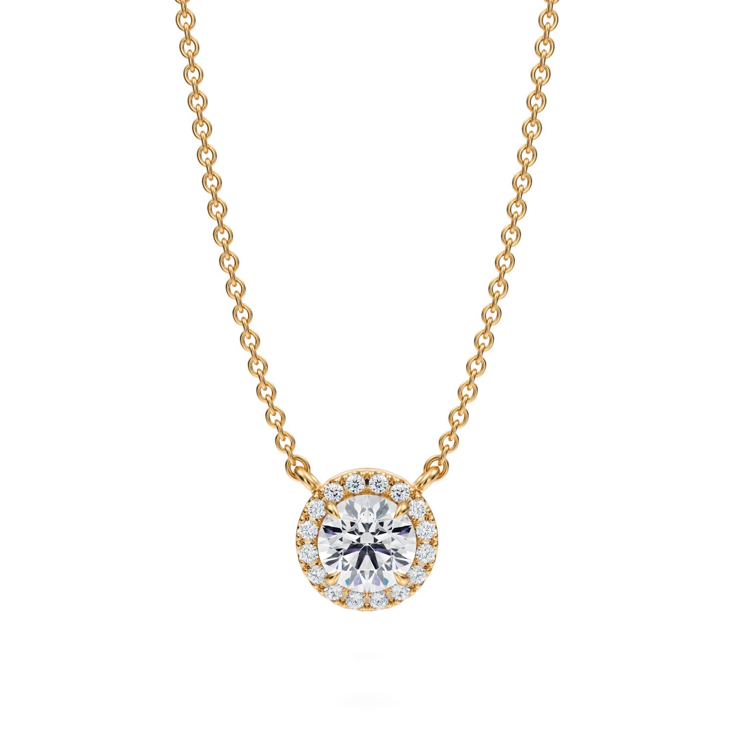 1/2 Carat Round Classic Halo Pendant