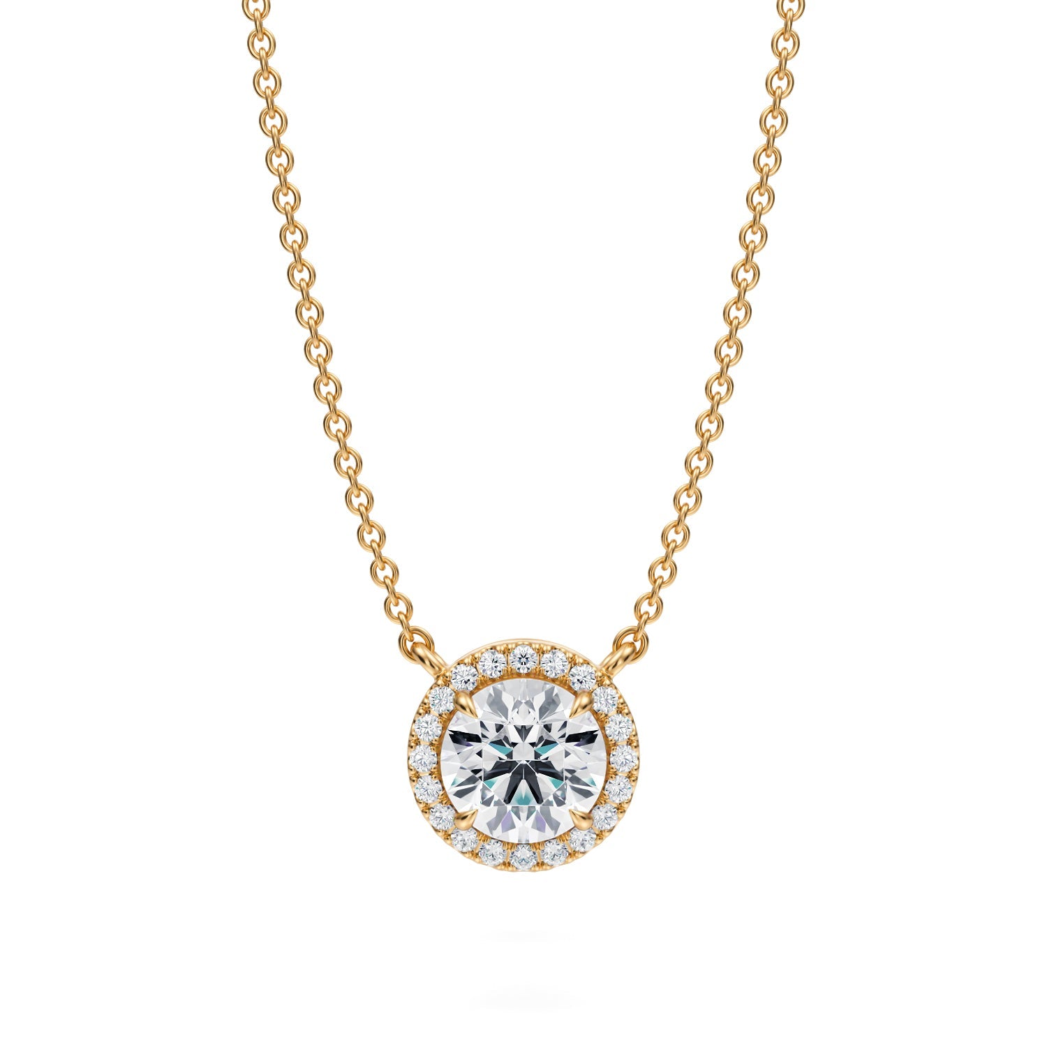 3/4 Carat Round Classic Halo Pendant