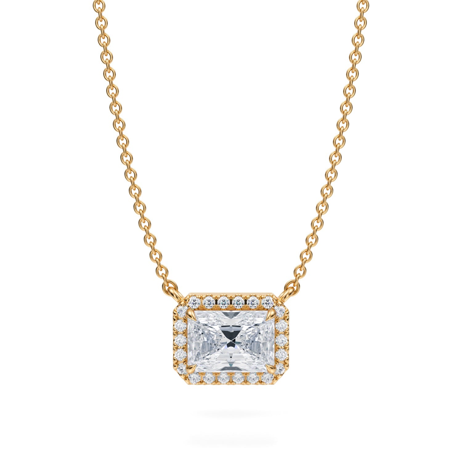 1 Carat Radiant Classic Halo Pendant