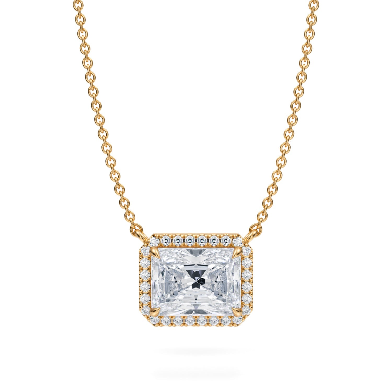 2 Carat Radiant Classic Halo Pendant