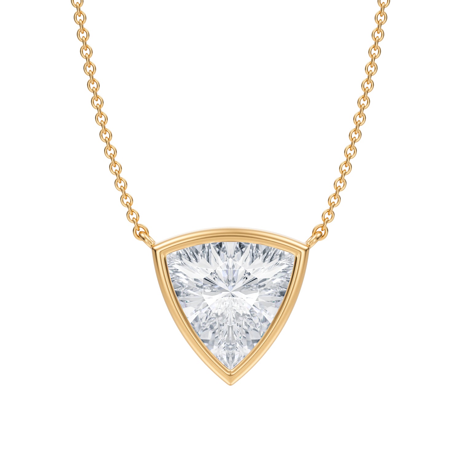 2.5 Carat Trillion Bezel Solitaire Pendant Necklace