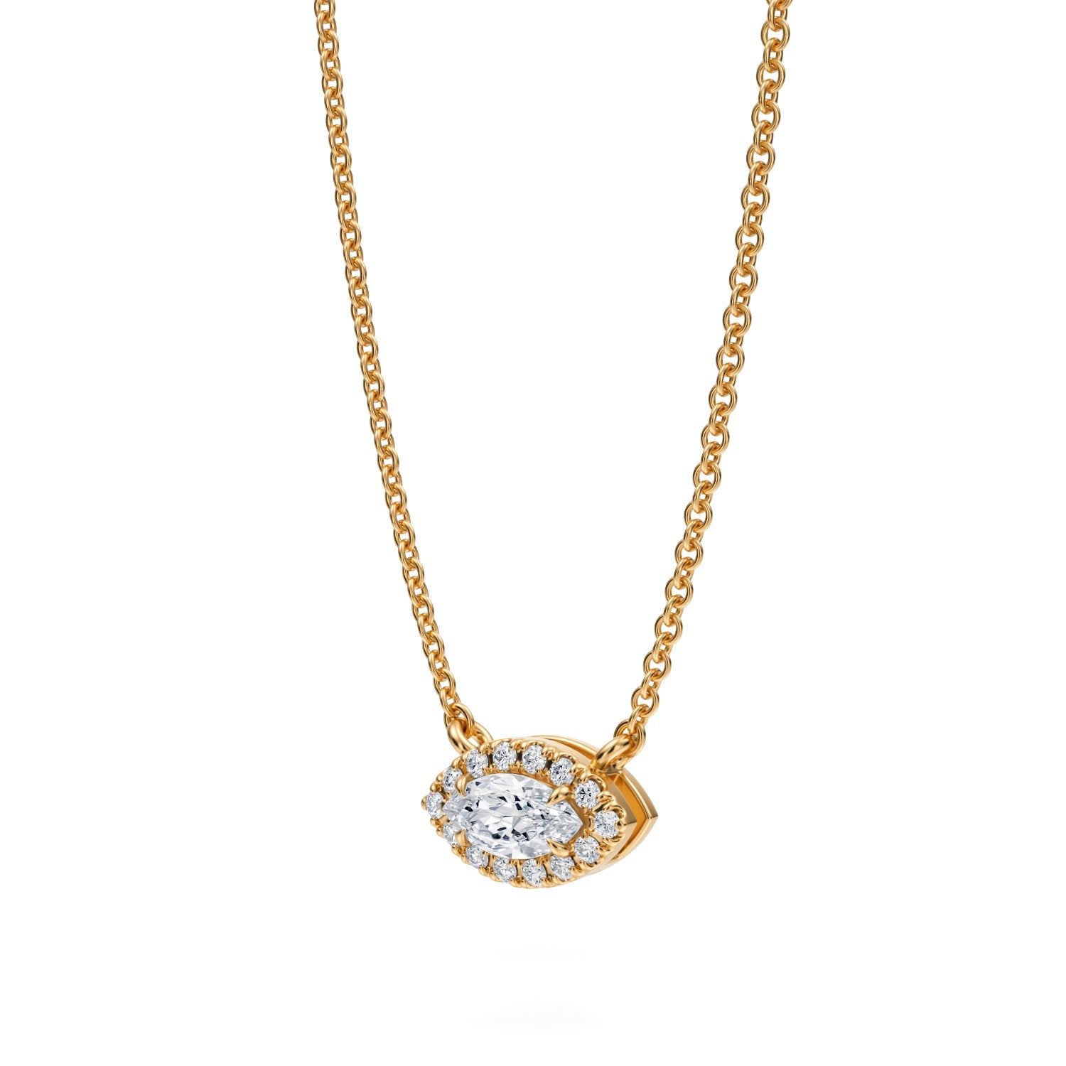 Marquise  Classic Halo Pendant