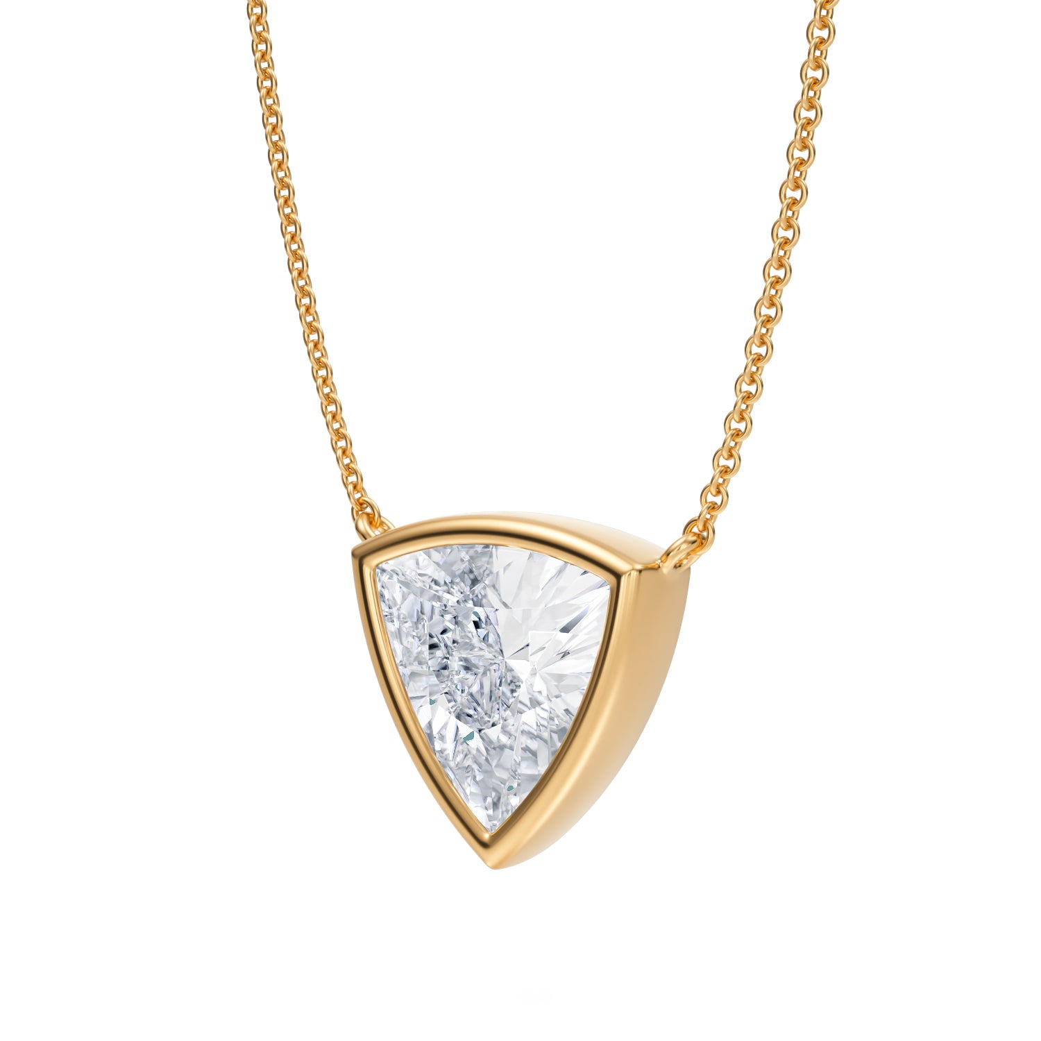 2.5 Carat Trillion Bezel Solitaire Pendant Necklace