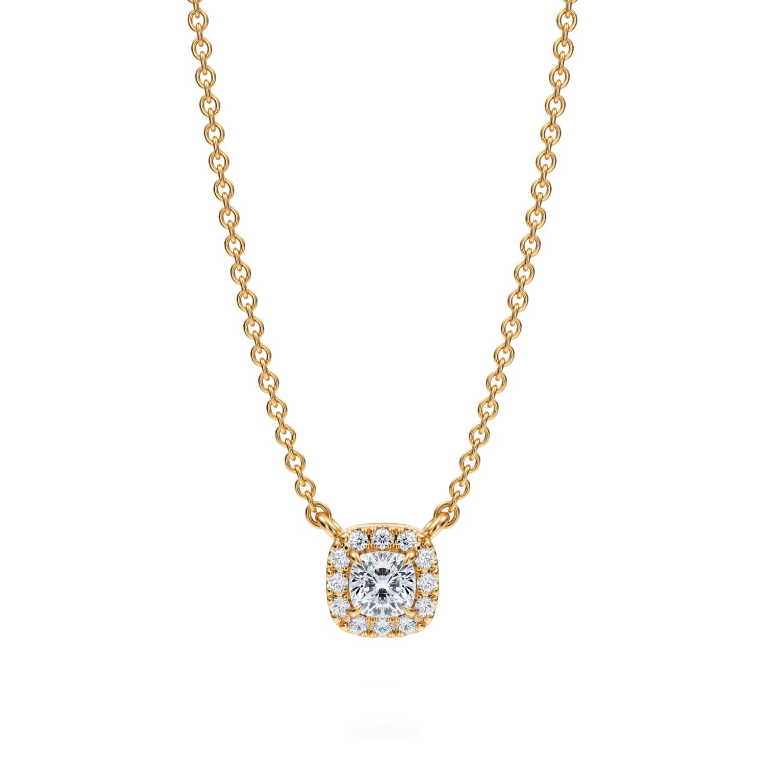 Cushion Classic Halo Pendant - Michael Gabriels