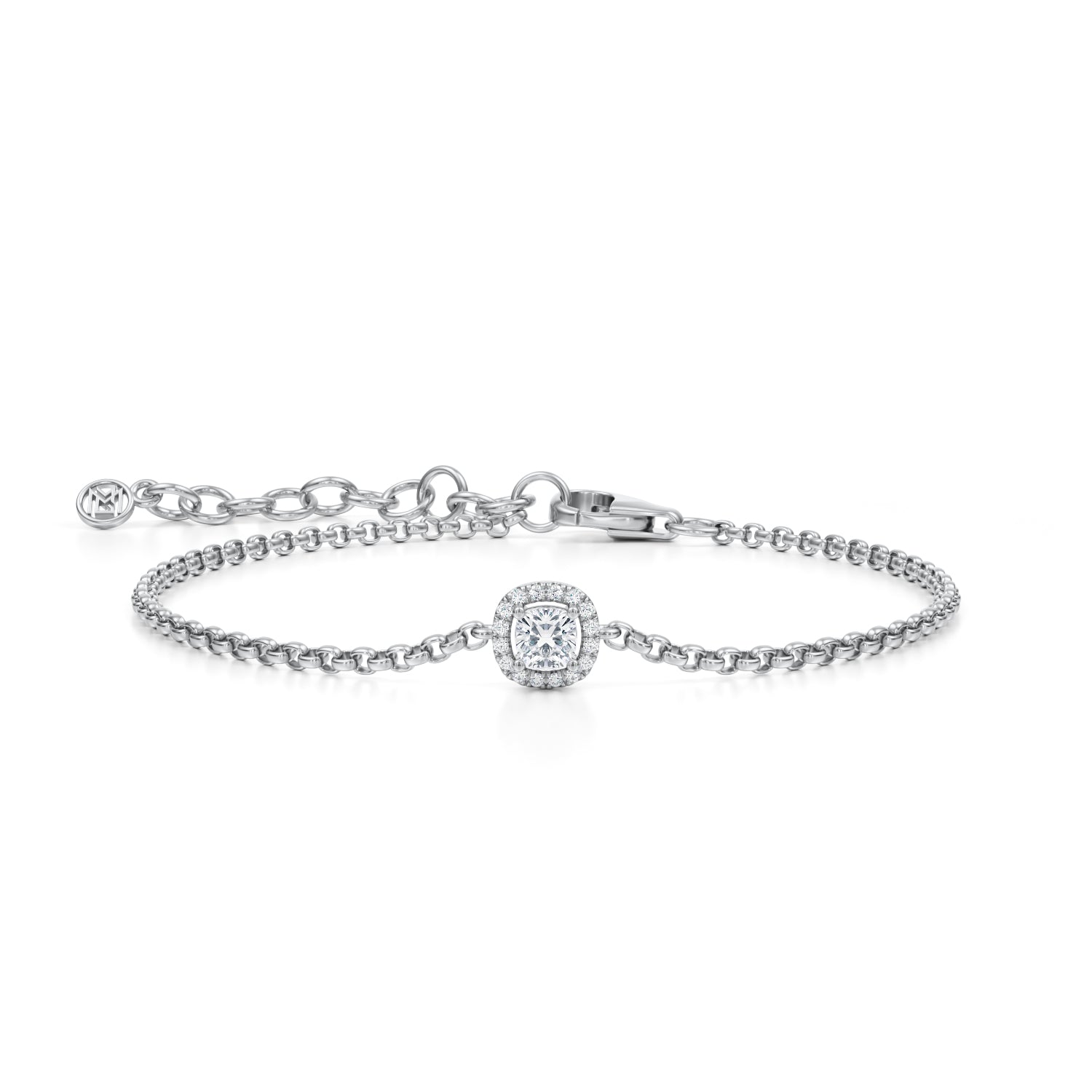 Cushion Halo Chain Bracelet - Michael Gabriels