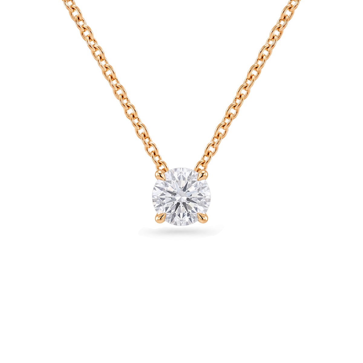 1.5 Carat Round Lab Grown Diamond Floating Pendant Necklace in 14K Yellow Gold