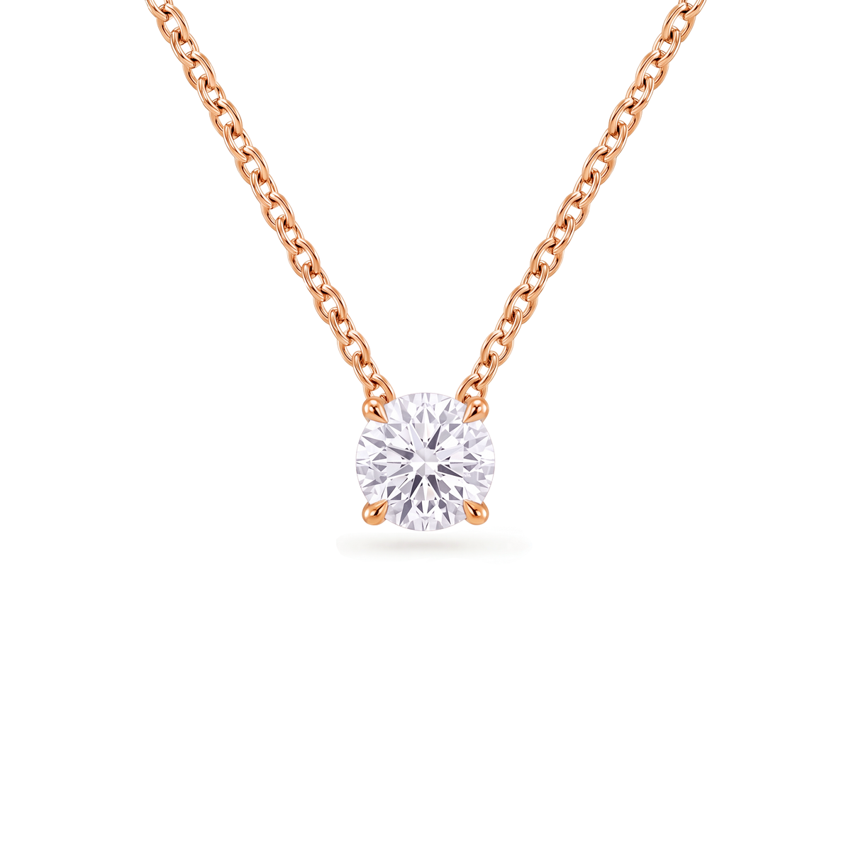 1.5 Carat Round Lab Grown Diamond Floating Pendant Necklace in 14K Rose Gold