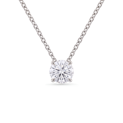 2.5 Carat Round Lab Grown Diamond Floating Pendant Necklace in 14K White Gold