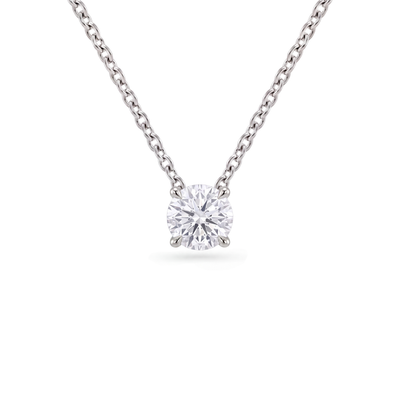 1.5 Carat Round Lab Grown Diamond Floating Pendant Necklace in 14K White Gold