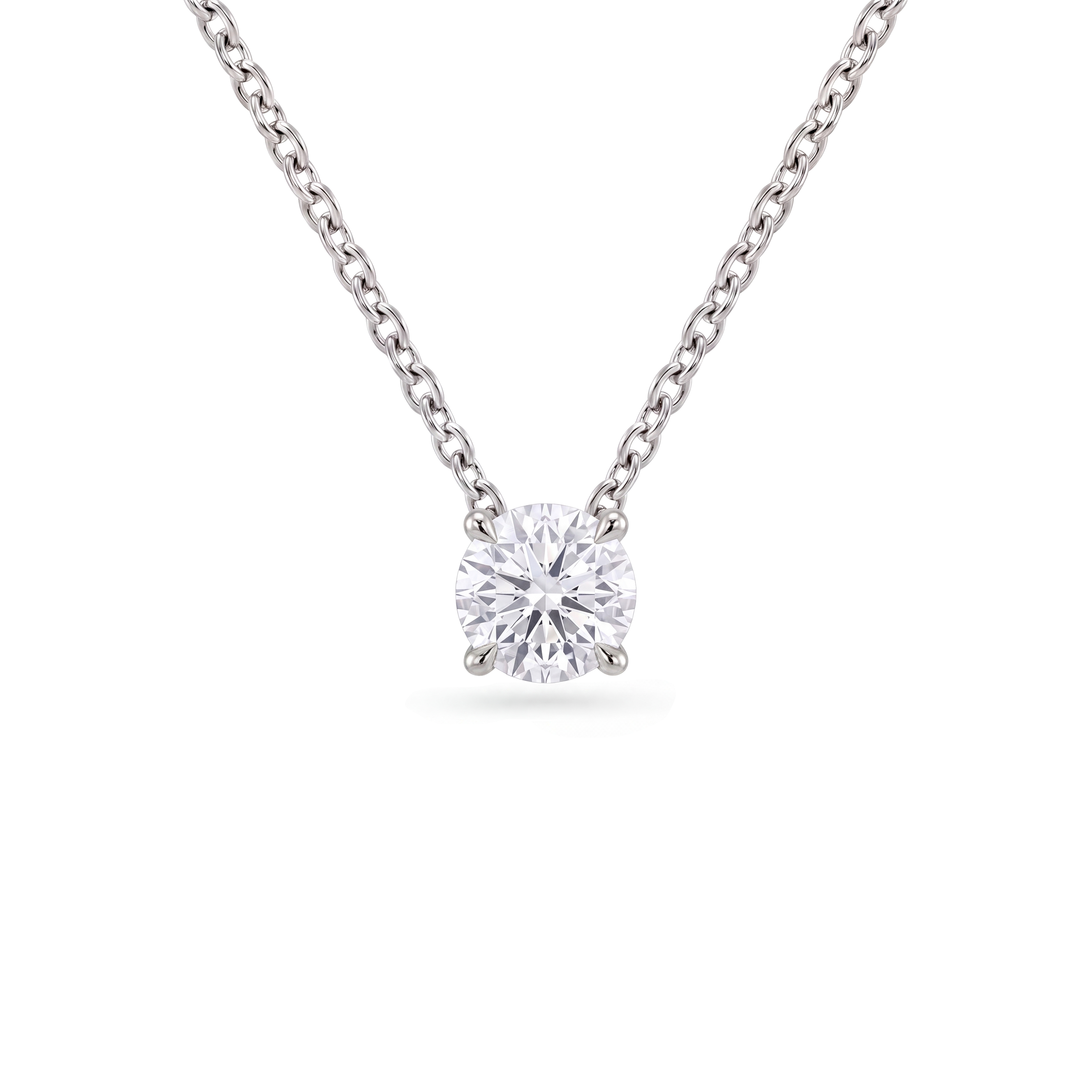 1.5 Carat Round Lab Grown Diamond Floating Pendant Necklace in 14K White Gold