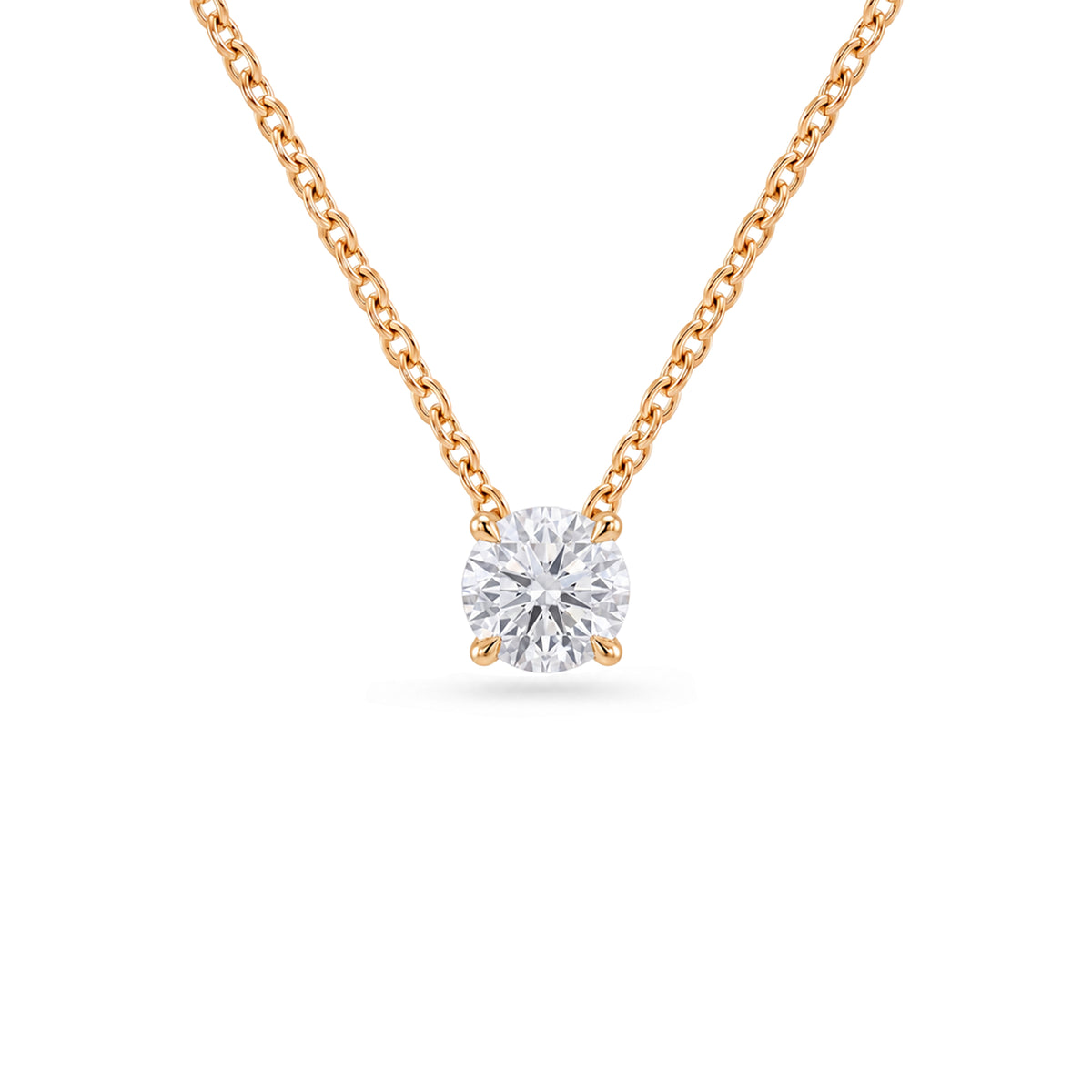 1 Carat Round Lab Grown Diamond Floating Pendant Necklace in 14K Yellow Gold