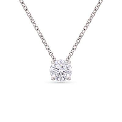 2 Carat Round Lab Grown Diamond Floating Pendant Necklace in 14K White Gold