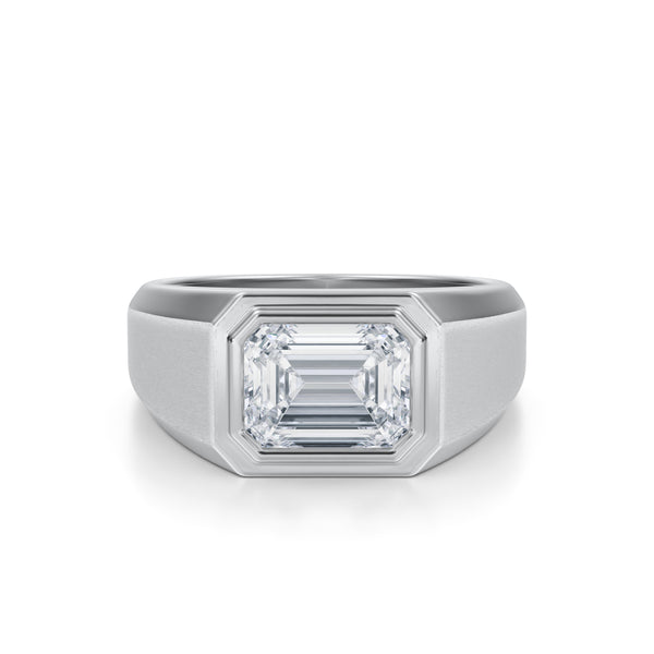 Emerald Men's Lab Grown Diamond Ring