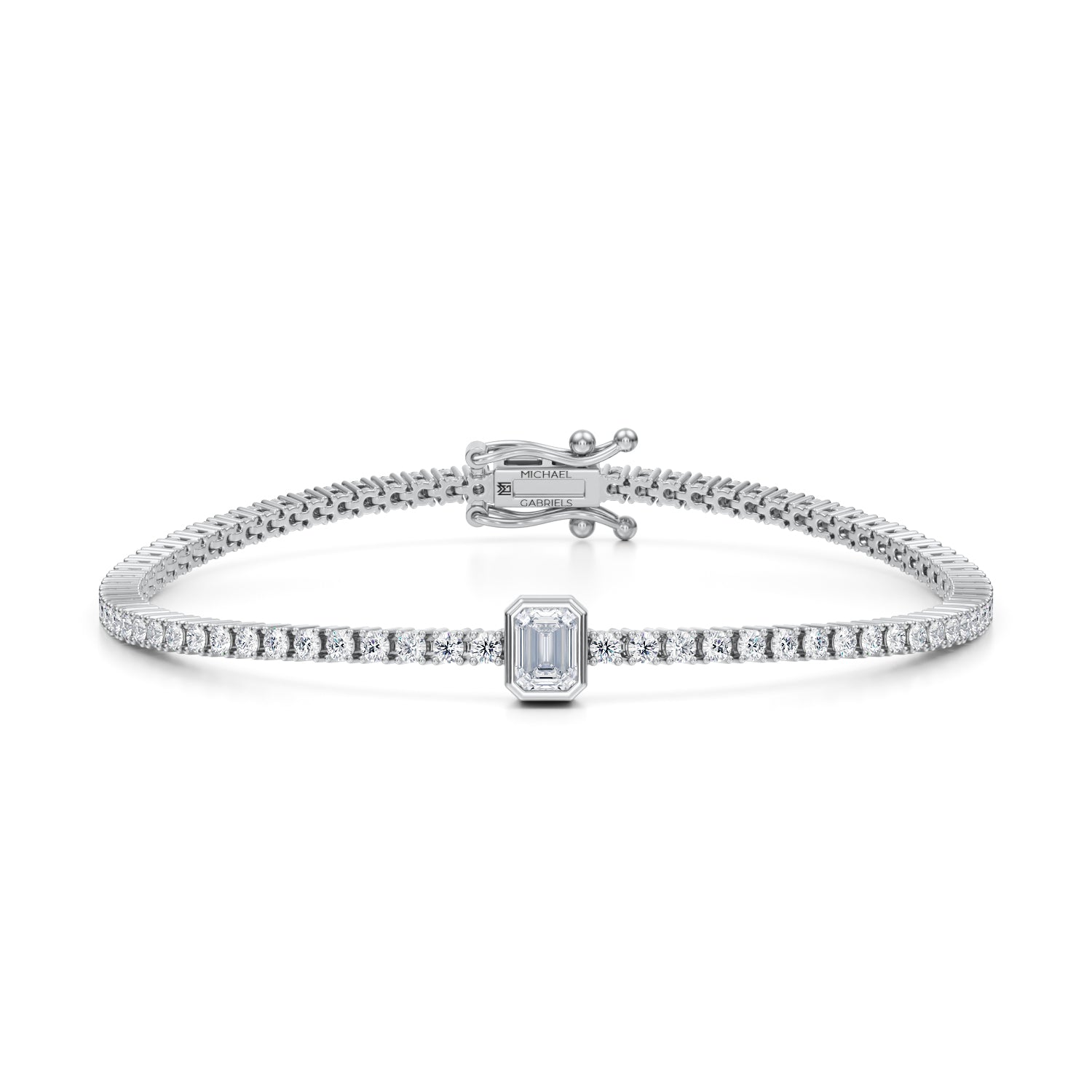 3 Carat Emerald Single Station Lab Grown Diamond Tennis Bracelet