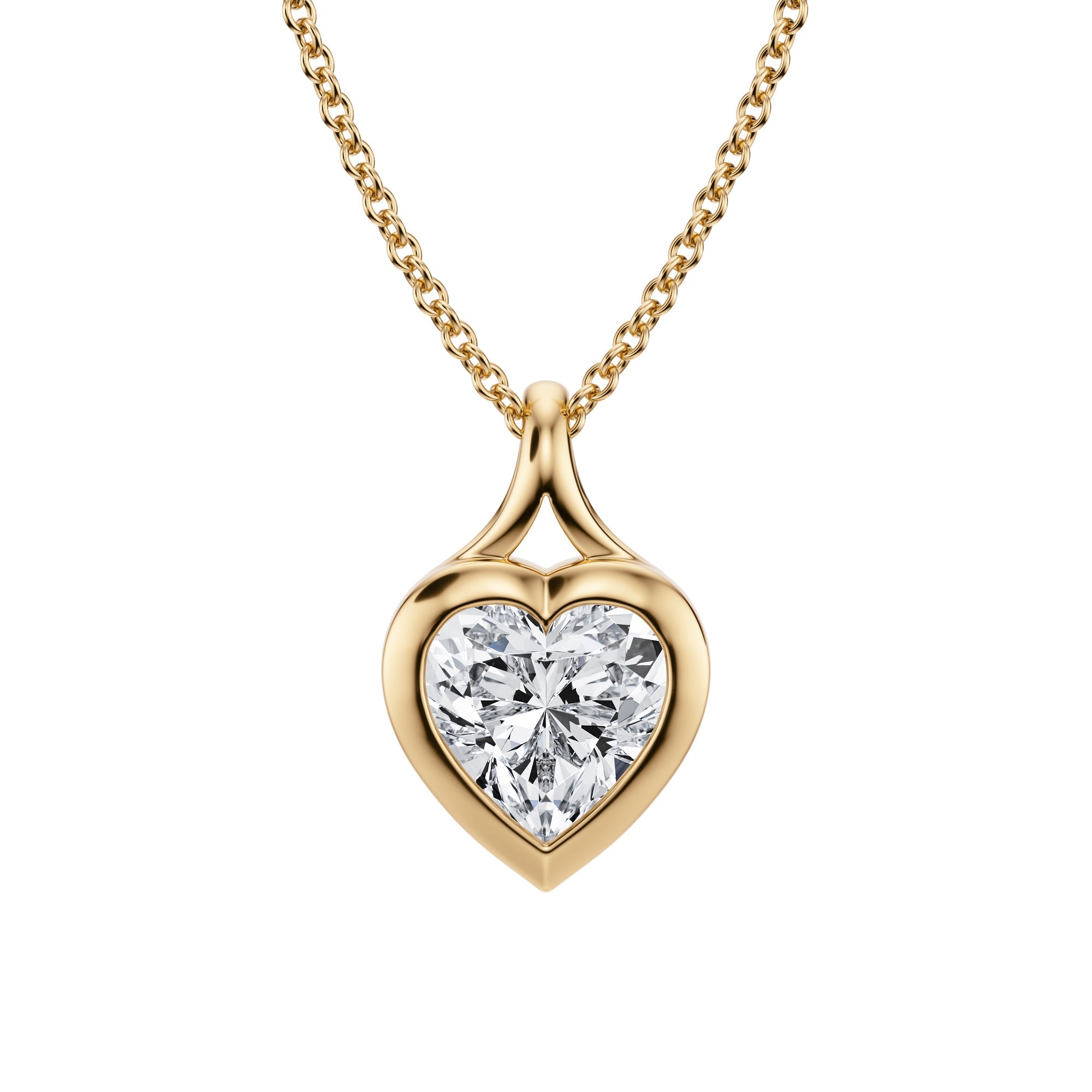 Heart Lab Grown Diamond Bezel Necklace Carat