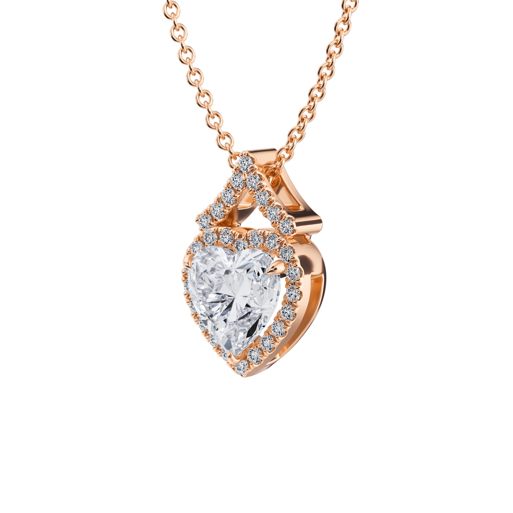 Heart Shape Halo Pendant - Michael Gabriels