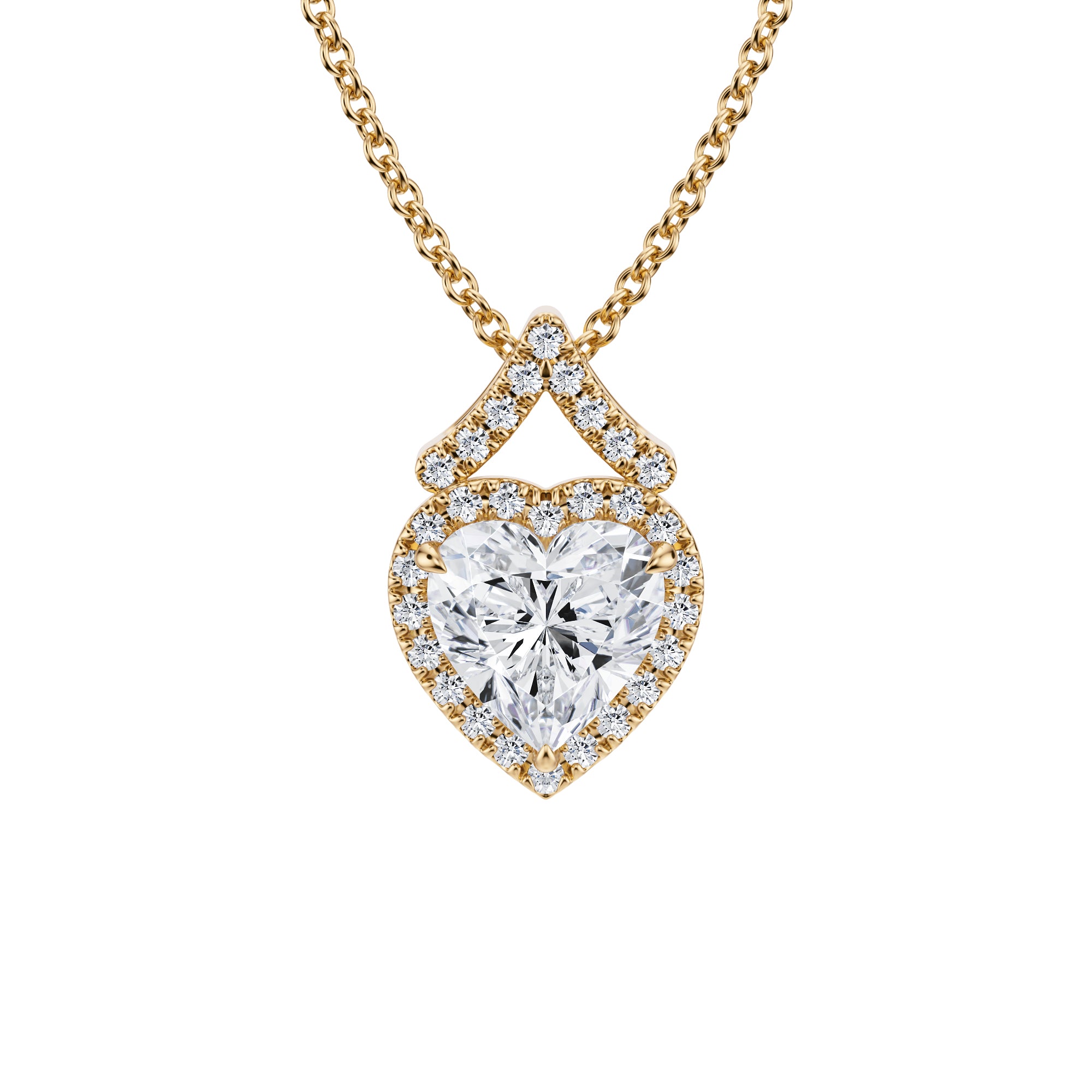 Heart Shape Halo Pendant - Michael Gabriels