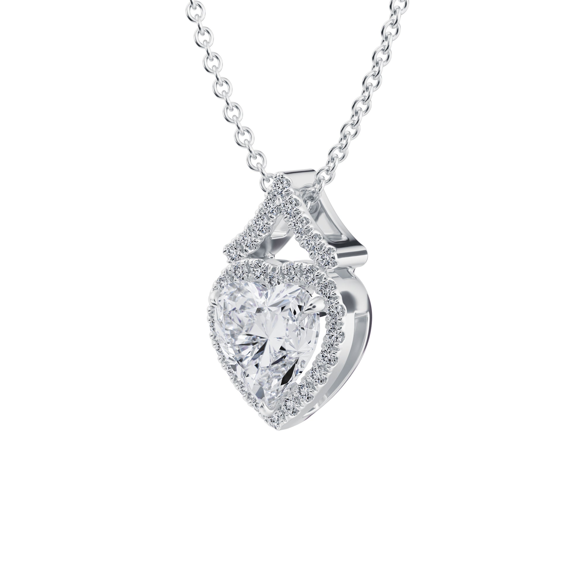 Heart Shape Halo Pendant - Michael Gabriels