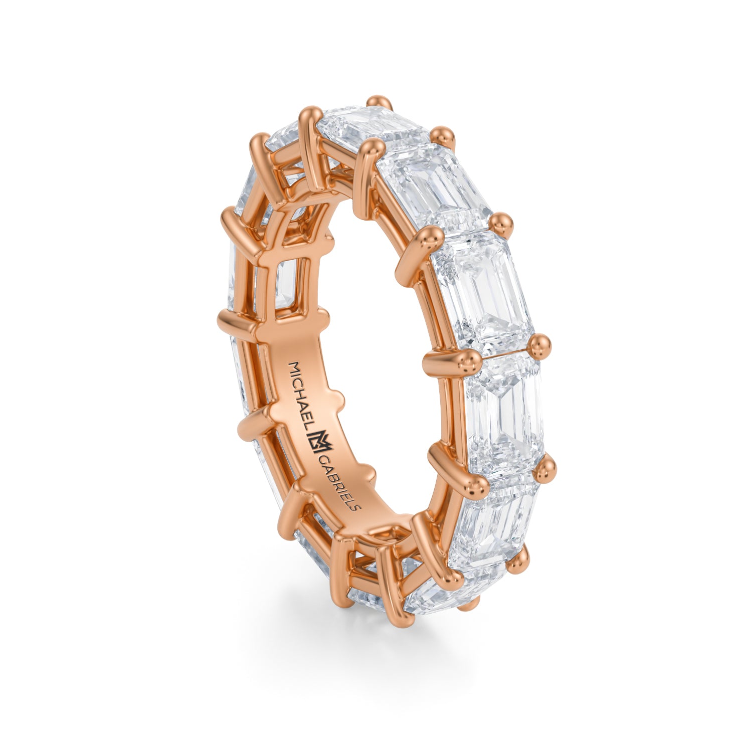 Horizontal Emerald Lab Grown Diamond Eternity Band - Large - Michael Gabriels