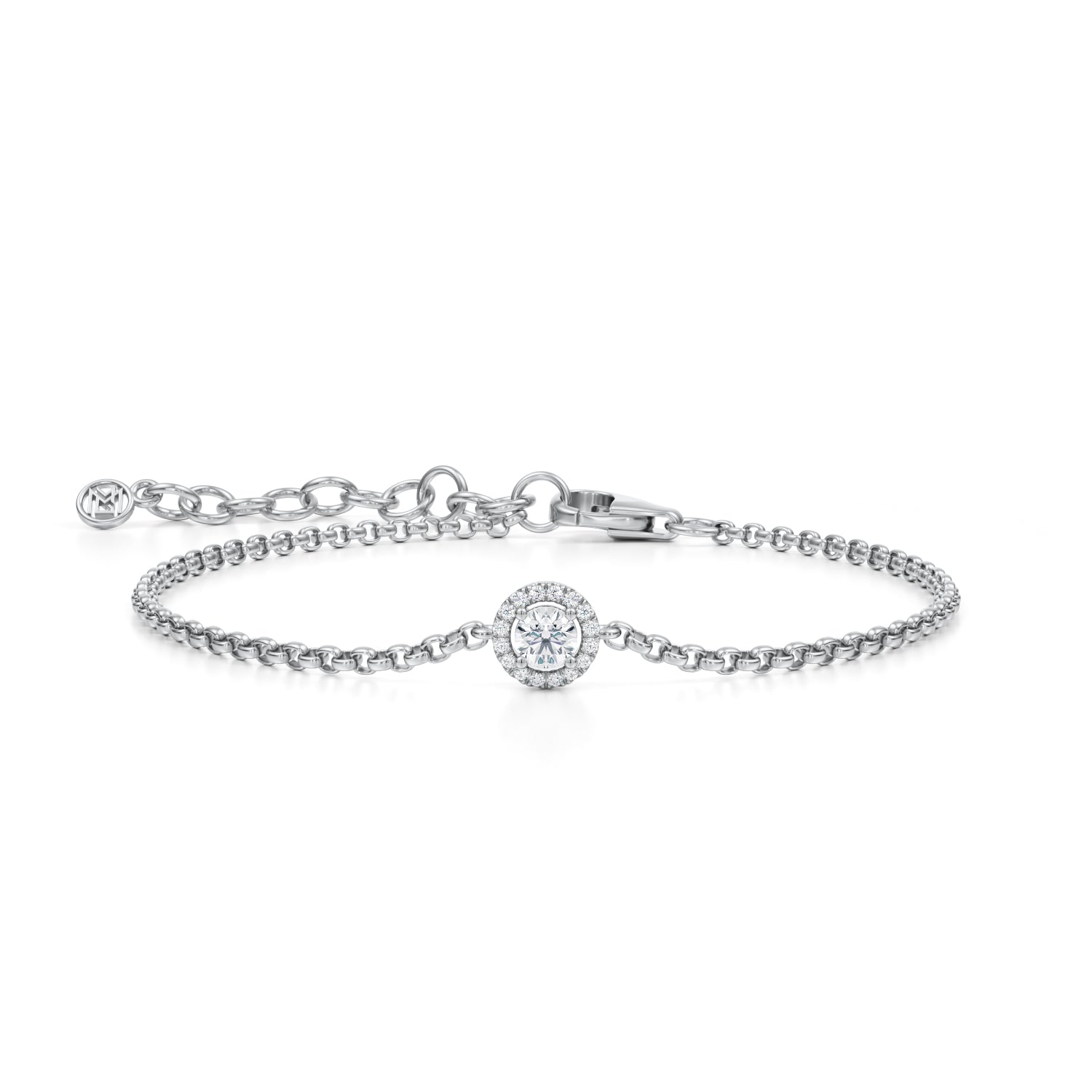 Round Halo Chain Bracelet - Michael Gabriels