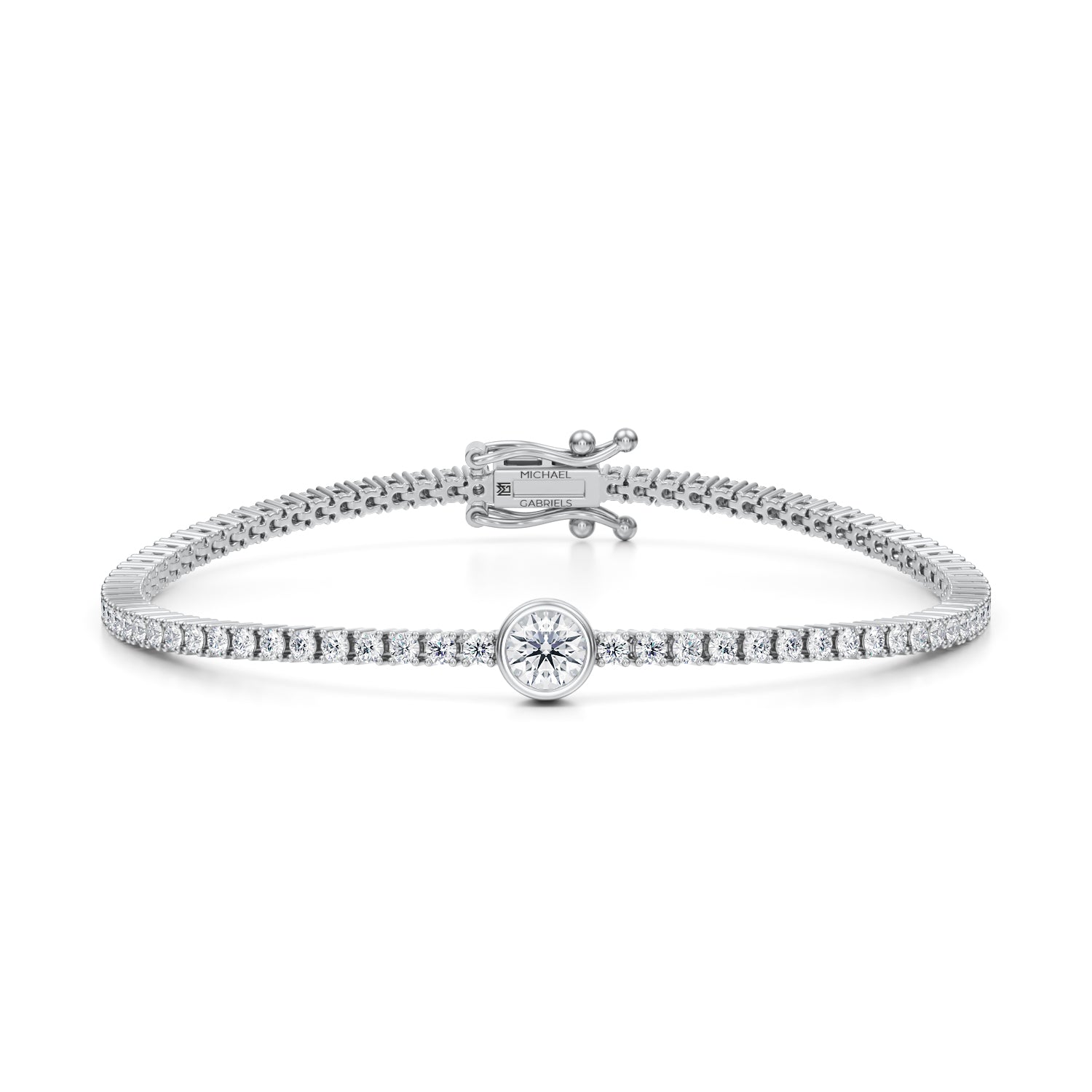 Round Single Station Tennis Bracelet - Michael Gabriels