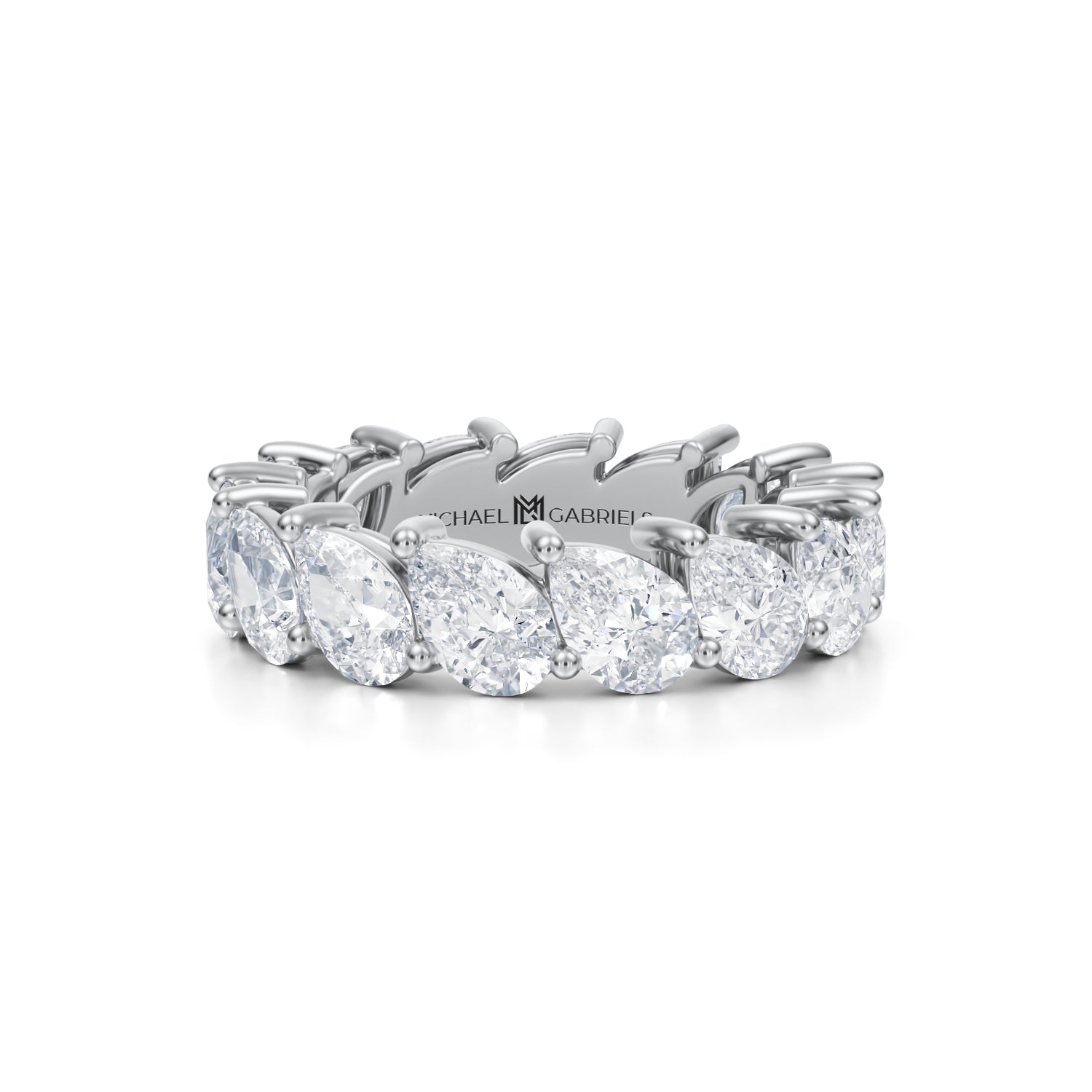Slanted Pear Lab Grown Diamond Eternity Band - Medium - Michael Gabriels