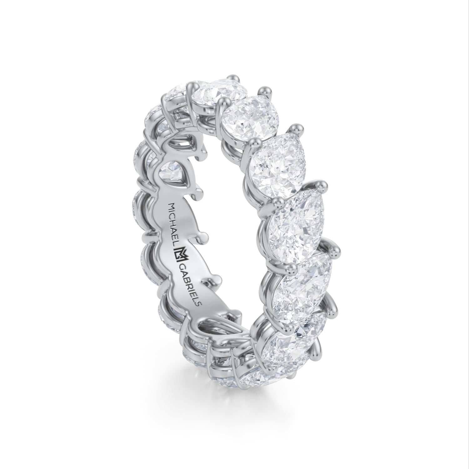 Slanted Pear Lab Grown Diamond Eternity Band - Medium - Michael Gabriels