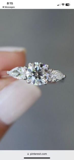 platinum low profile custom floral engagement ring $3625  GB