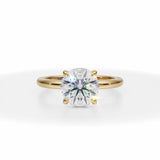 Lab Grown Diamond Round Martini Basket Solitaire Ring in Yellow Gold