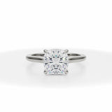 Lab Grown Diamond Classic Cushion Cut Cathedral Ring in White Gold