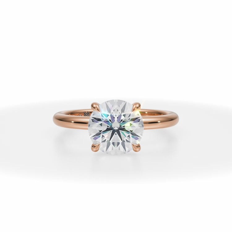 Lab Grown Diamond Solitaire Ring in Pink Gold